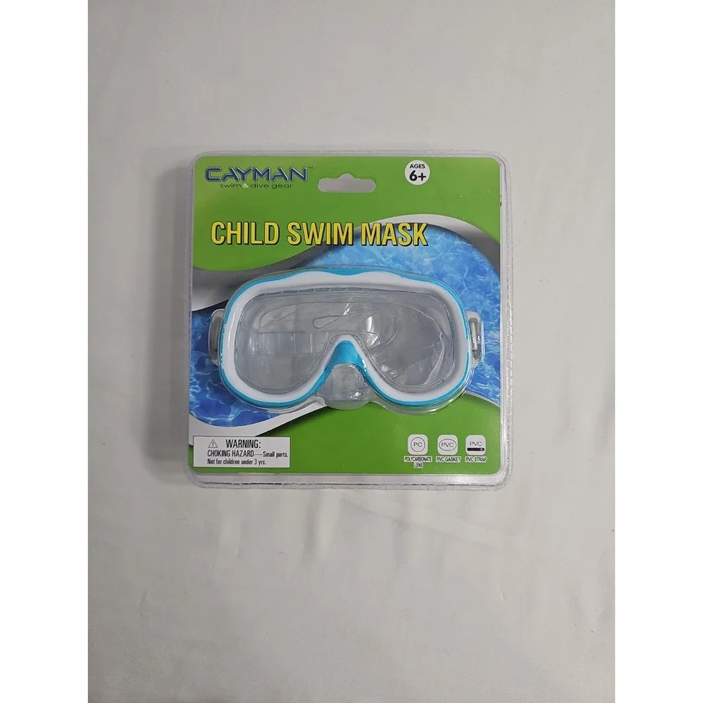Childs Swim Mask Turquoise‎ Blue/White - Cayman Swim Gear (New)